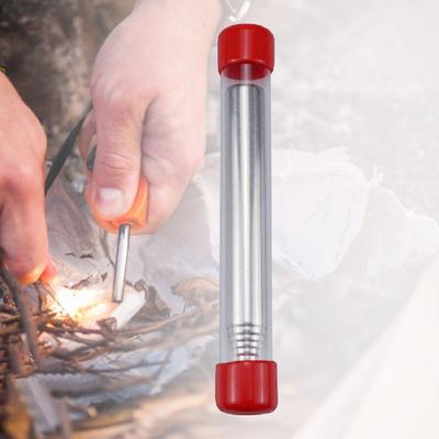 Blow Fire Tube Pocket Size Collapsible Stainless Steel Fire Bellows Pipe Campfire Tool