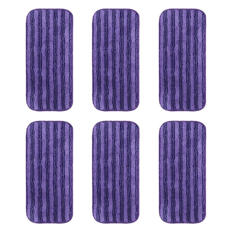 6Pieces Reusable Wet Jet Pads for SwifferWet Jet Mop Microfiber Mop Refill for Wet Mopping Cloths Washable Mop Pads