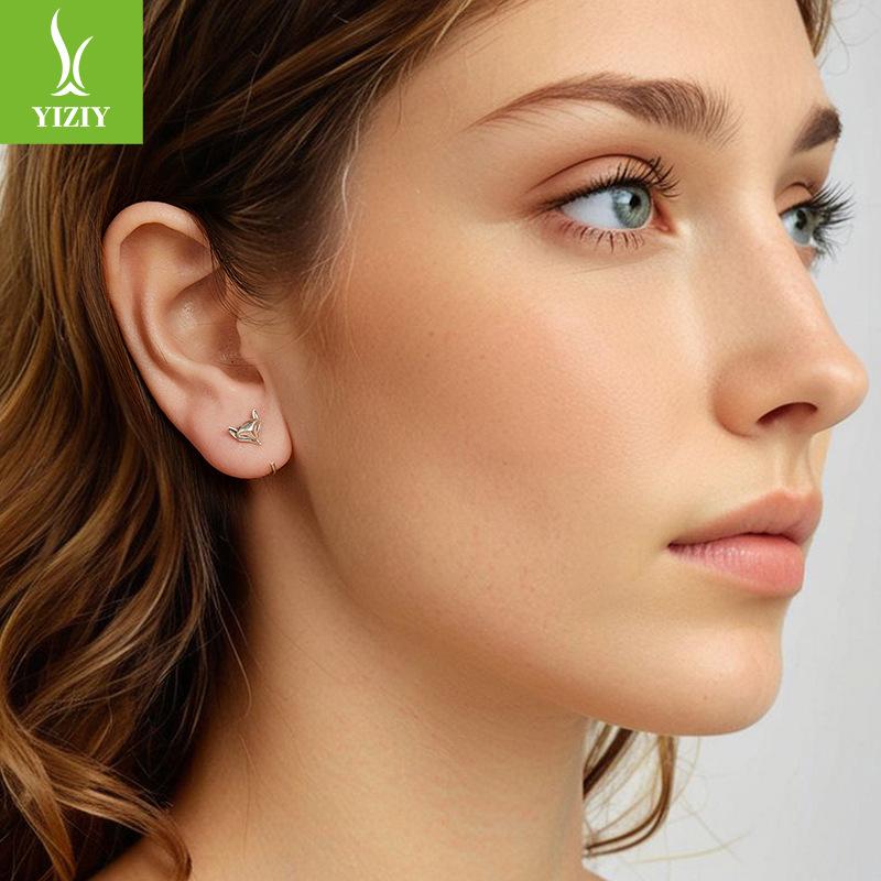 S925 Sterling Silver Fox Ear Hook, Charm Cute Animal Sterling Silver Earrings Earrings