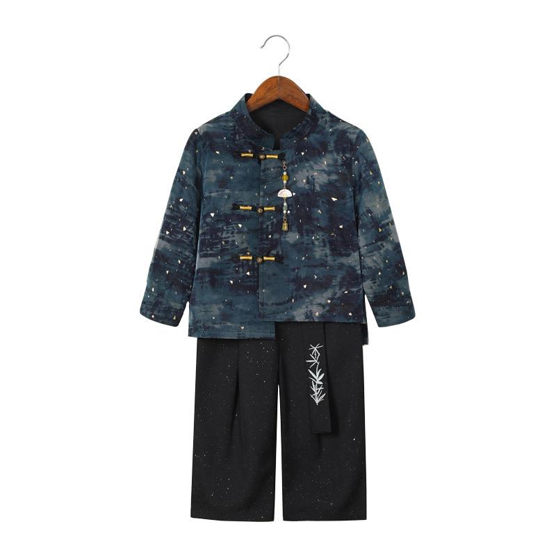 Boys' Traditional Hanfu Set: Stylish Outfit for Spring/Autumn, Perfect for Performances, Recitations, and First Birthdays.