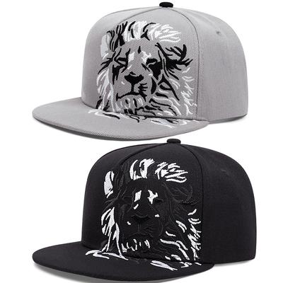 New Men's Fashion Lion Embroidery  Hip Hop Hat Outdoor Sports Duck Tongue Hat Embroidered  Women's Baseball Sun Hat