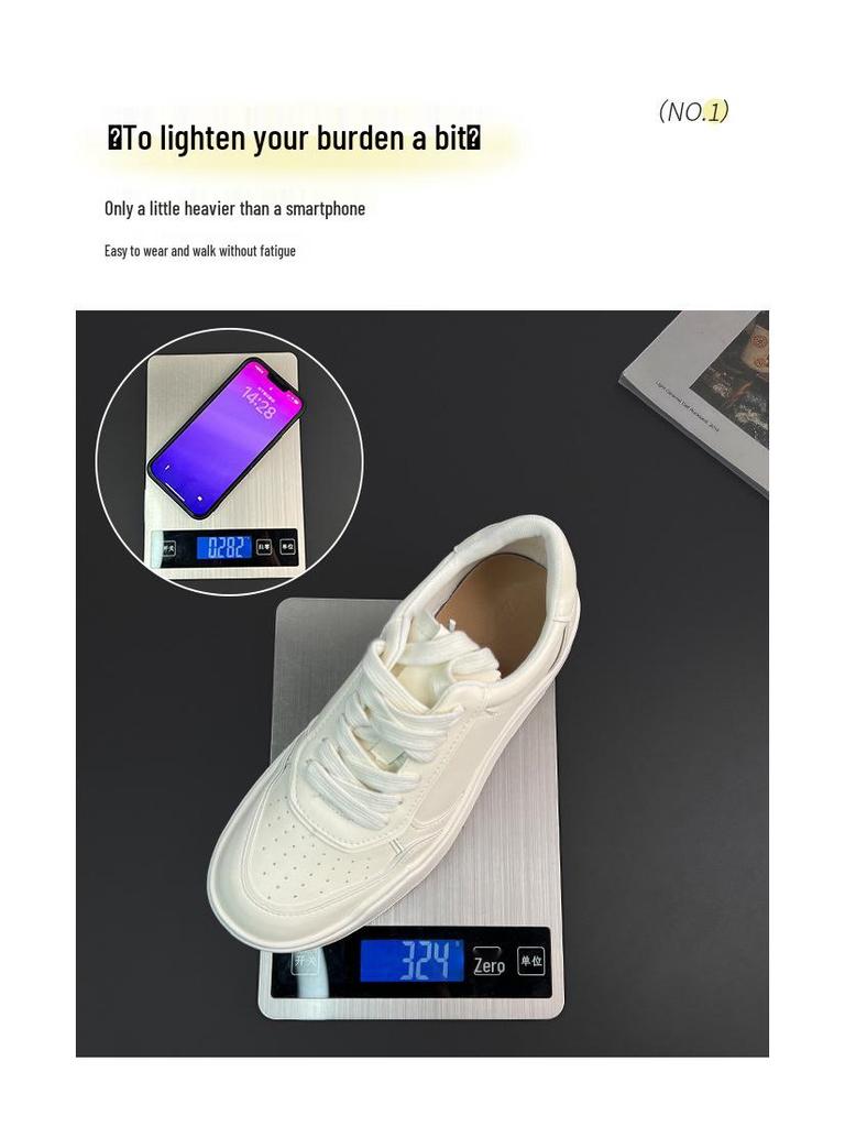 Damskie 2025 Nowe Oddychające Niemieckie Trenerki, Okrągły Nosek, Sznurowane, Gruba Podeszwa, Zwiększające Wysokość, Wszechstronne Casualowe Białe Buty Sportowe