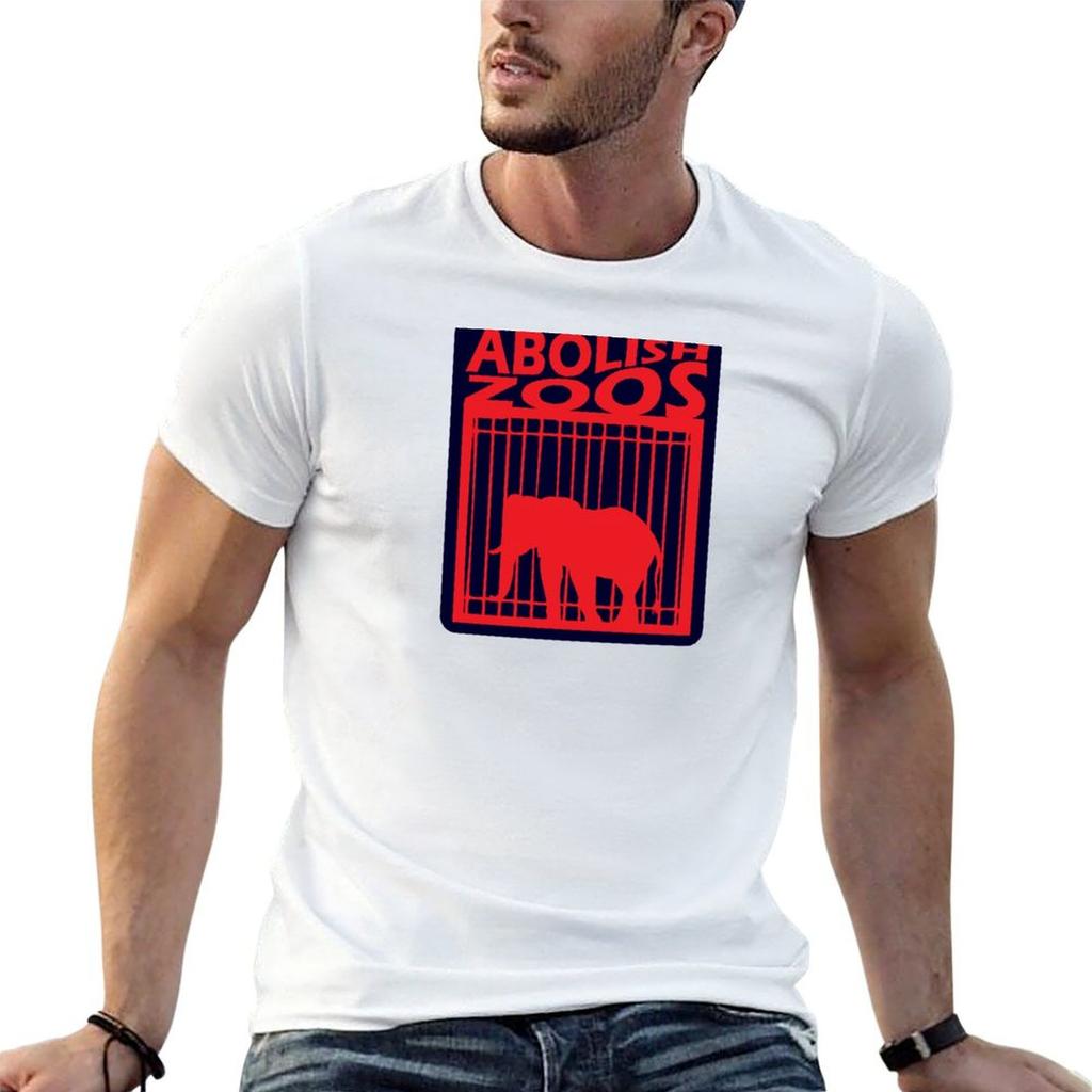 Abolish Zoos Red Elephant Silhouette In Cage TShirt Fashion Pattern Printed Tee Shirt