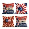 4Pcs 4Th Of July Retro Floral Heart Star Print Single-Sided Cushion Cover For Living Room Bedroom Car Home Decor