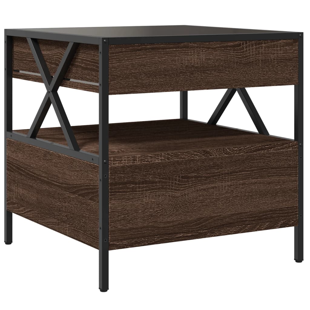 Infinity LED Coffee Table Brown Oak Effect 50x50x51 cm