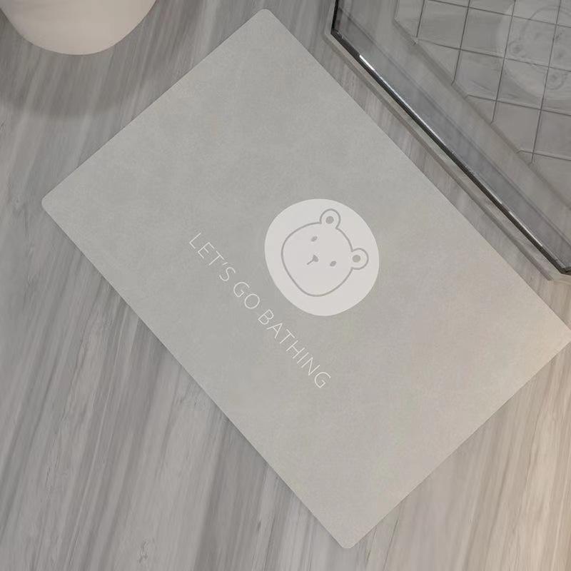 Cartoon Rectangular Absorbent Mat Bathroom Floor Mat Bathroom Toilet Mouth Absorbent Foot Mat Toilet Non-slip Mat Quick Drying