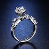 Niche High-end Simulation Moissanite Ring Fashionable Fresh Open Ring Simple Personalized Ring