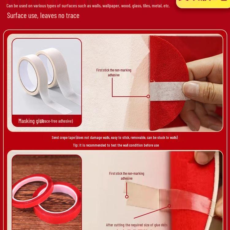 Ensemble de Décoration de Chambre de Mariage Nuptial avec Double Bonheur Sans Trace pour Hôtels et Salons