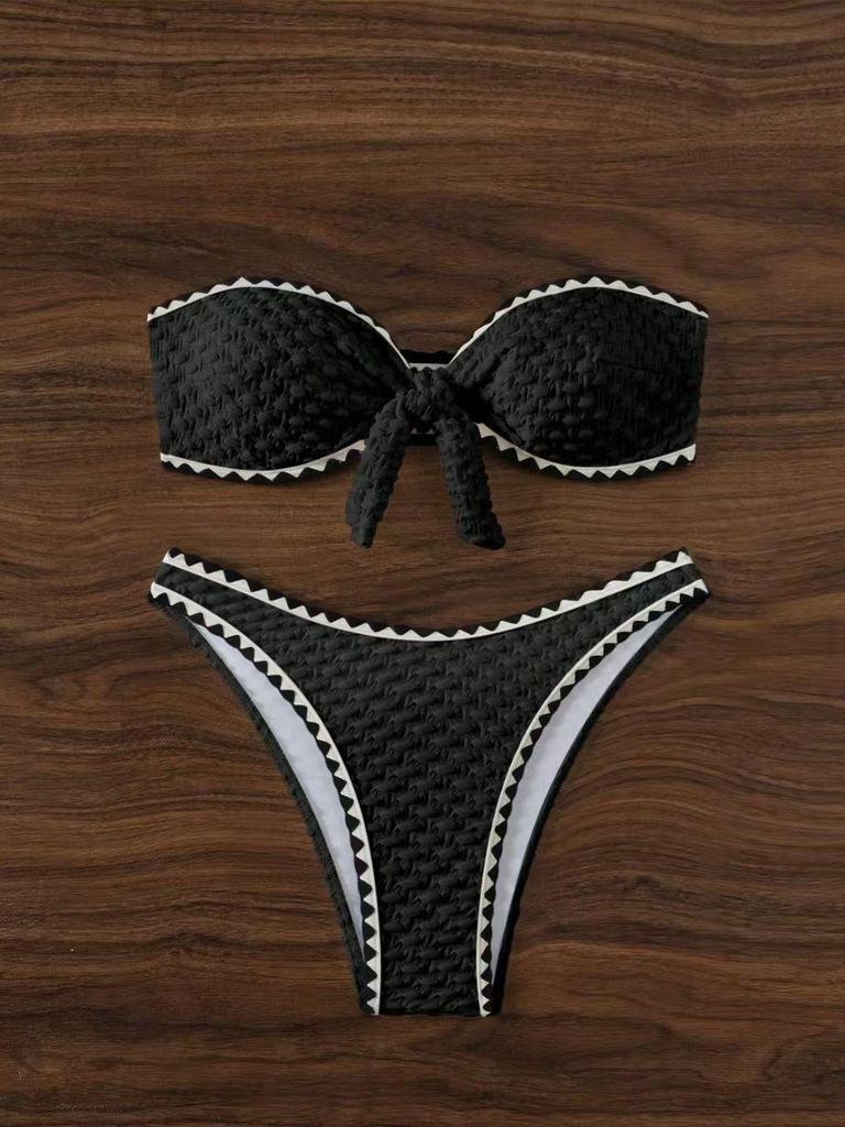 Shell Edge 2025 Trendy Halter Strap Bikini Set - European & American Style