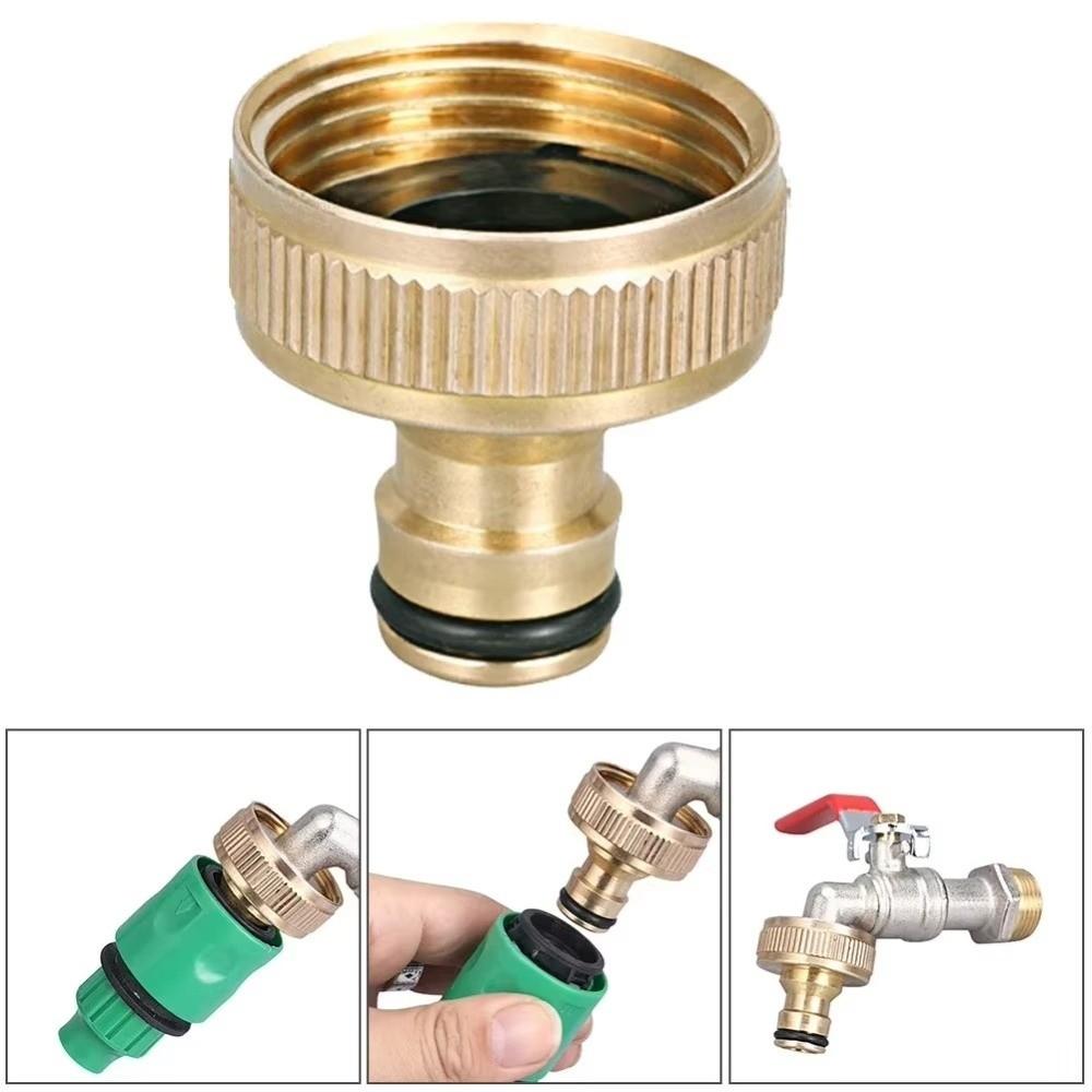 Brass Faucet Hose Adapter 3/4" To 1/2" Water Pipe Fittings  Home Replacement Accessory