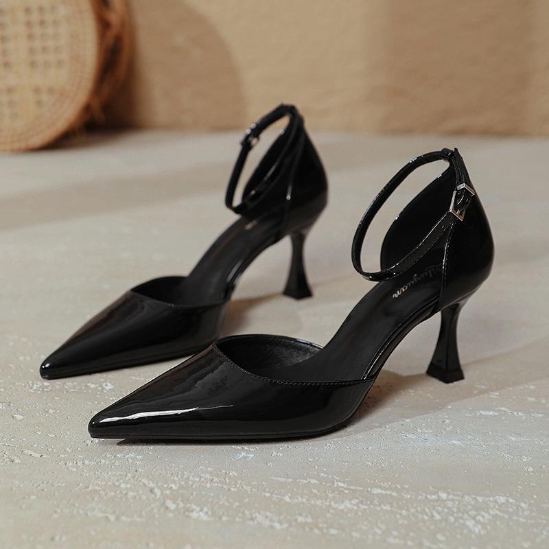 Baotou Sandals Women's Summer 2025 New Large Size 4142 Nude Pointed High Heels Stiletto French Hollow Single Shoes
