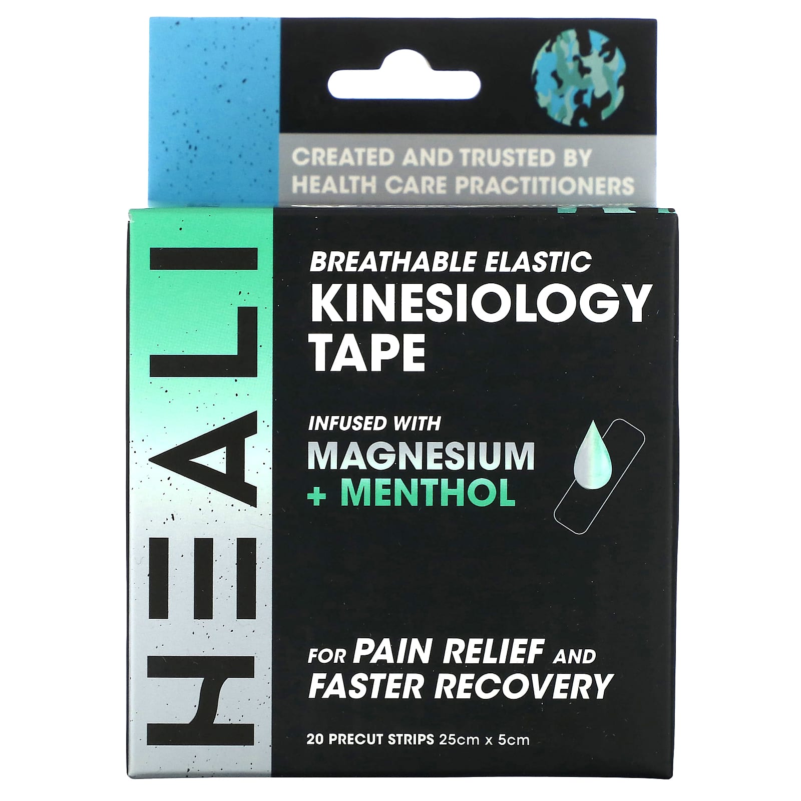 

Breathable Elastic Kinesiology Tape, Blue Camo, 20 Precut Strips