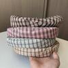 Hat Female Vintage British Plaid Beret Spring Summer Thin Breathable Painter Hat Versatile Soft Girl Pumpkin Hat