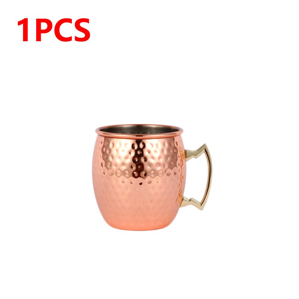 1-3Pc Mug Moscow Mule 500ml Cup Home Drinkware Wine Glasses Drinking Copper Mug Stainless Steel Goblet Juice Drink Party Barware 500ML