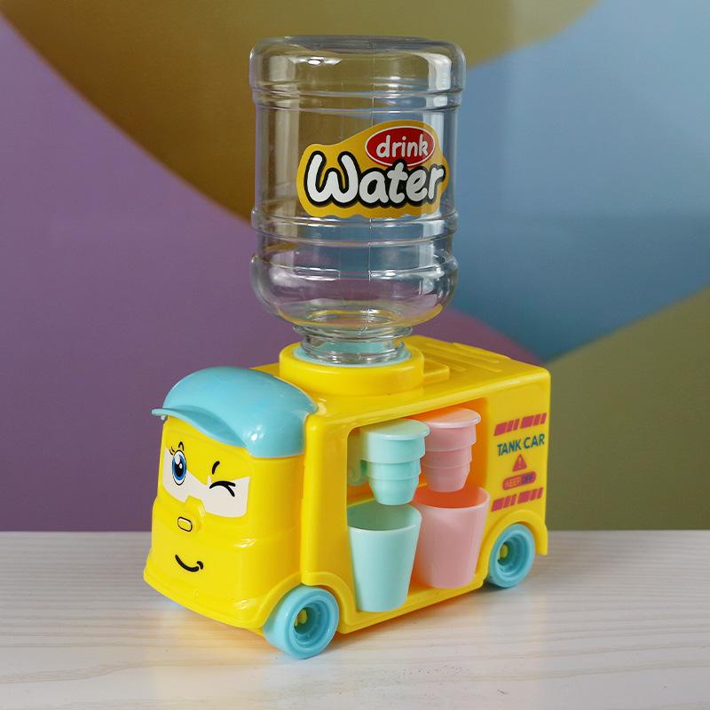 Children's Cartoon Mini Water Dispenser Toy with Dual Outlets for Juice and Beverages - Fun Simulation Machine