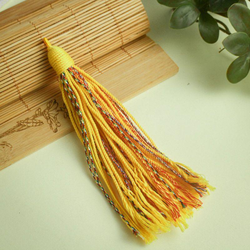 

Tibetan Style Bodhi Wenwan Hand Rub Cotton Long Flow Su Sui Zi Bracelet Carrying Strap Necklace Lanyard Pendant Handmade DIY Accessories Golden(Total length of about 12-14cm)