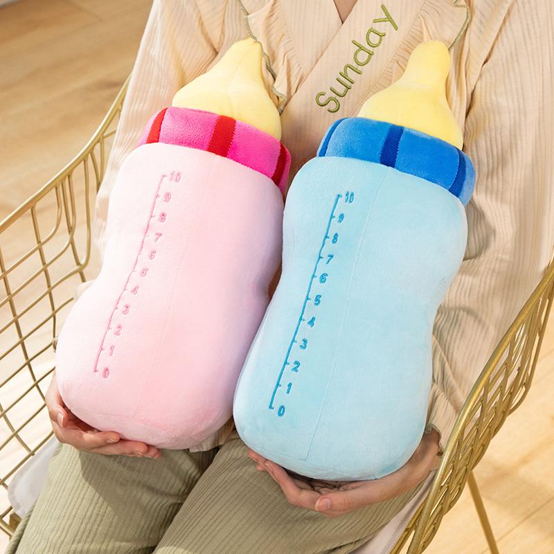 40/65CM Lovely Milk Bottle Stuffed Plush Pillow Cushion Funny Cartoon Boba Plush Soft Toys for Baby Kids Birthday Gifts