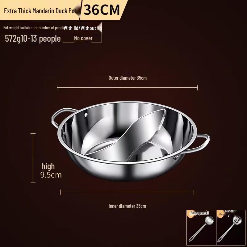 Chuangxingfa Thickened Stainless Steel Dual-Flavor Hot Pot Basin