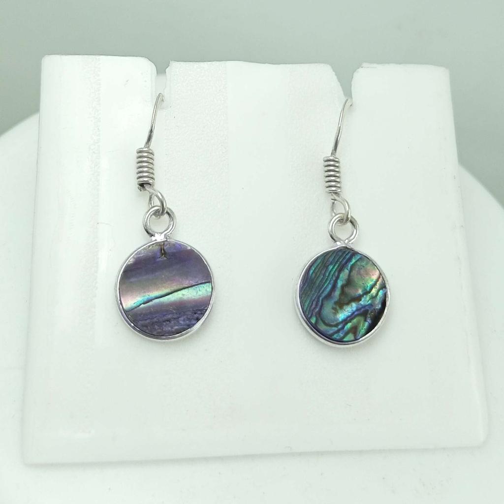 Abalone ShellGemstone 925 Sterling Silver Plated Hook Women's Earrings Jewelry WHE-E52