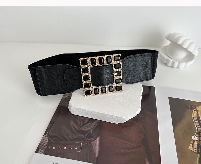 Elegant Black And White Rhinestone Buckle Belt For Women Perfect For Dresses And Coats