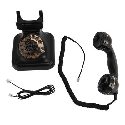 Retro Telefon Stacjonarny Staromodny Klasyczny Z Tarczą Obrotową Funkcja Ponownego Wybierania Mechaniczny Dzwonek Przewodowy