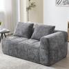 Comfortable Sofa for 2 People, No Assembly Required, Fluffy Sofa with One Cushion, Side Pockets for Remote Control and Phone, Neat and Stylish, Gray
