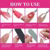 LINMANDA 7PcsManicure Tools Nail Care Removal Set Manicure Towel Removal Clip Polishing File Reusable Manicure Removal Tool Set
