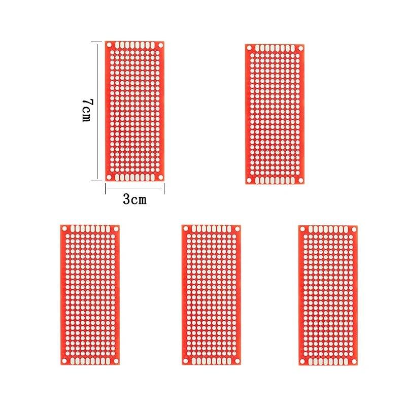 5/10PCS Double Sided PCB Board 3*7CM Green Yellow White Red Blue DIY Main Boards Prototype Pcb Universal Printed Circuit Board