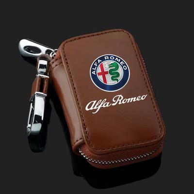 Car Key Protector Bag Key Holder Auto Key Case Wallet Zipper Bag For Giulietta 159 Mito Giulia Stelvio 147 Accessorie