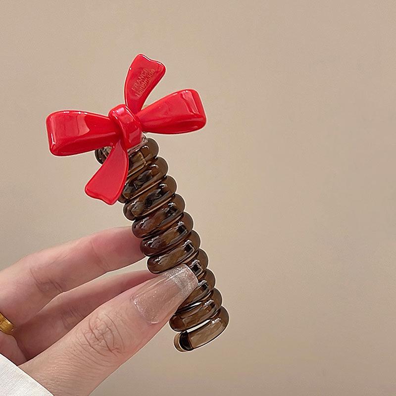 2024 New Summer Sweet Elastic Hair Bands Women Spiral Coil Telephone Wire Scrunchies Hair Ties Rope Ponytail Hair Accessories