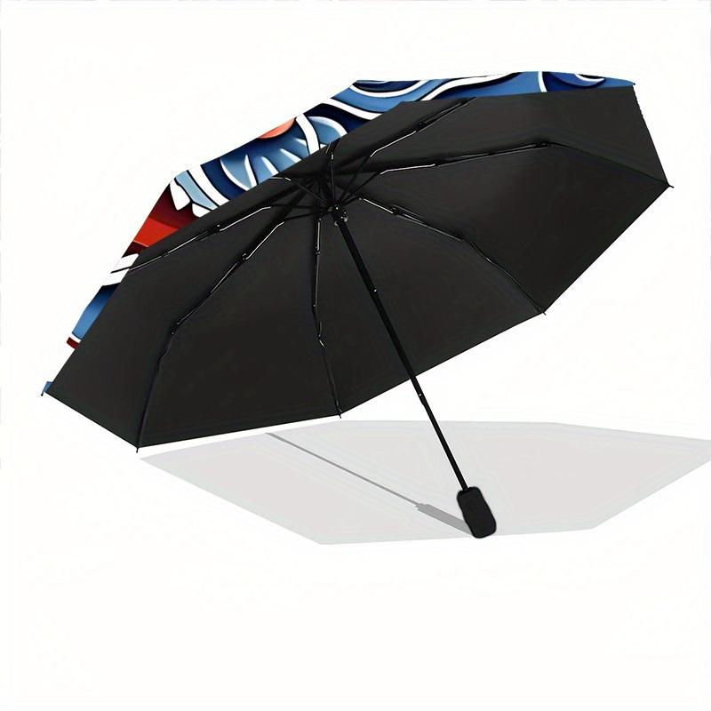 1pc Dragon Waves Automatic Open/close Folding Compact Umbrella, 8-Rib Sturdy Canopy, Lightweight Portable, Everyday Use, Gift, Outdoor Umbrella, Trave