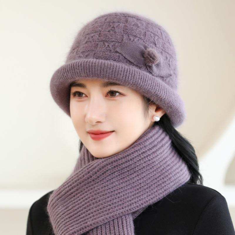 Cozy & Chic Women's Fleece-Lined Bucket Hat with Pom-Poms - Warm, Thick Cotton Fisherman Cap for Autumn & Winter, Perfect for Cycling & Outdoor