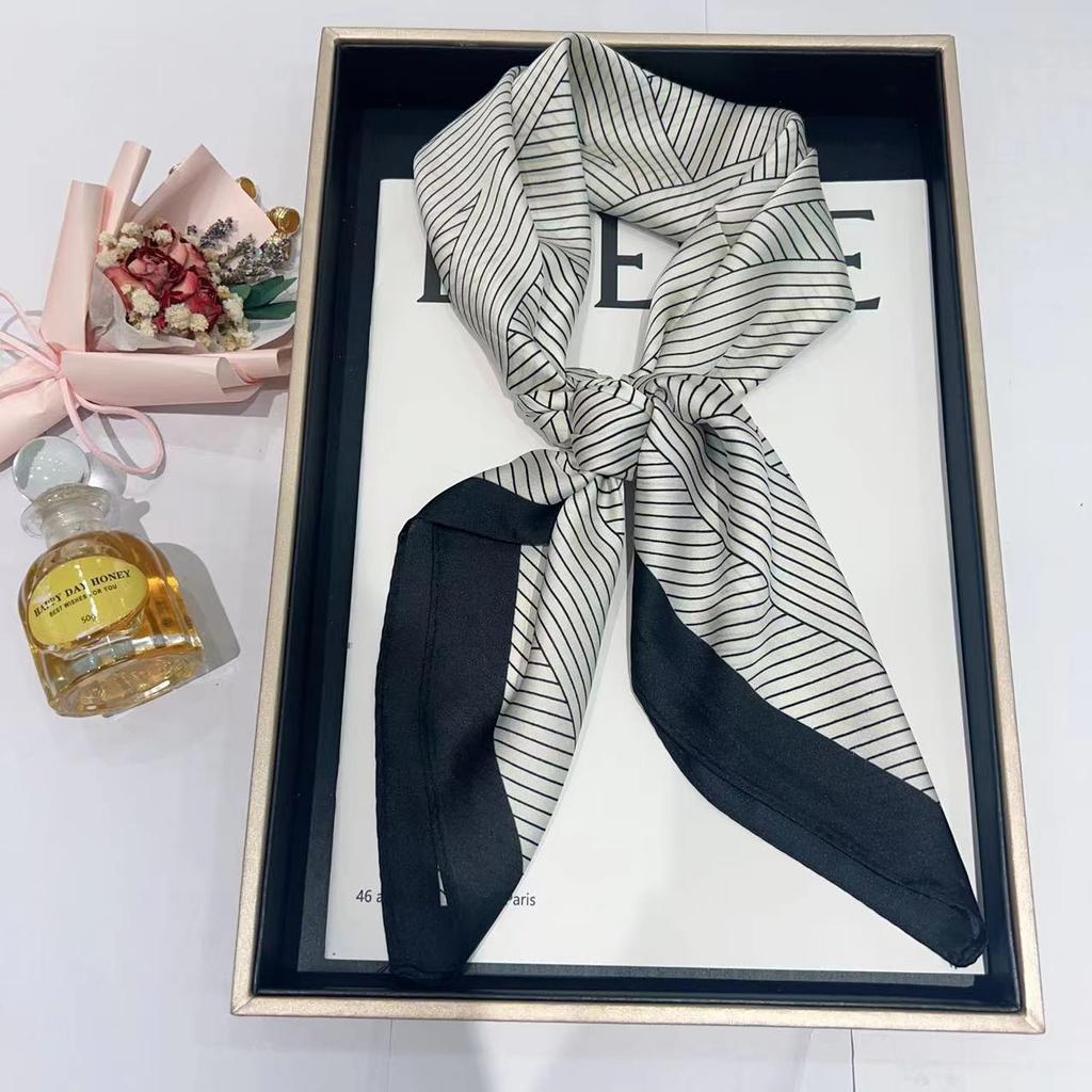 Hedvábný šátek pro ženy, módní všestranný, vysoký smysl, 70 čtverečních stop, ochrana krku, šátek, retro šátek, taška