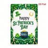 St Patrick's Day Shamrock Metal Wall Art Festive Tin Sign For Home Office Cafe Decor 7.87x11.8 Inch