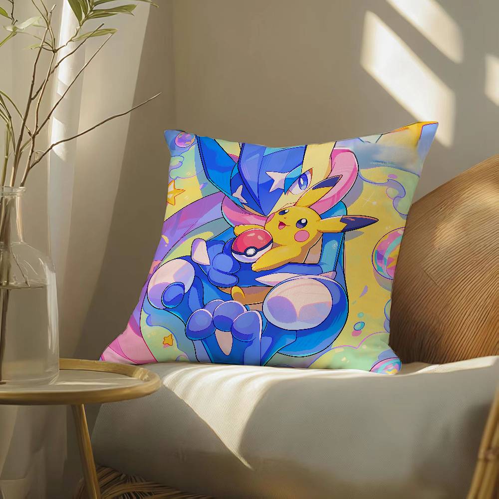 Pokemon Ghost Type Collection Anime Plush Pillow Cover Soft Short Plush Cushion Cover For Sofa Bedroom Decor Gift