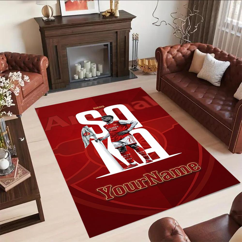 Arsenal Customizable Name Area Rug Perfect for Kitchen Entryway Study room Bedrooms Anti-slip Rug Office home decor Gift for Festivals
