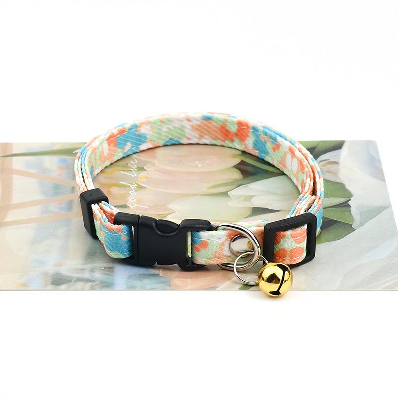 

Cat Collar Adjustable Cotton Colored Puppy Collar with Bell for Puppies and Kittens Outdoor Travel To Prevent Lost Pet Collar