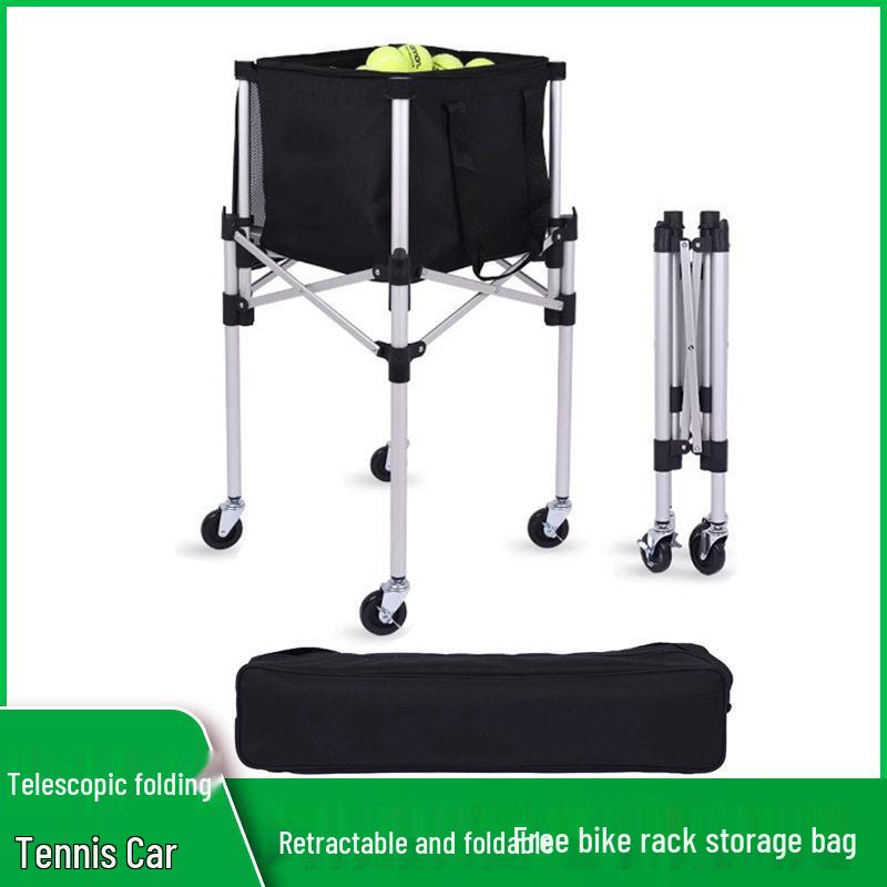 Tennis Coach Portable Folding Ball Cart & Picker Basket