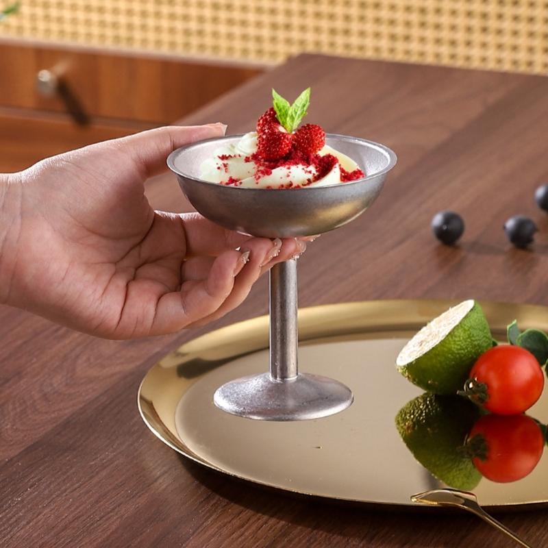 Rustproof 304 Nonrust Steel Puddings Cups Elegant High Footed Serving Dishes For Parties Weddings And Home Use