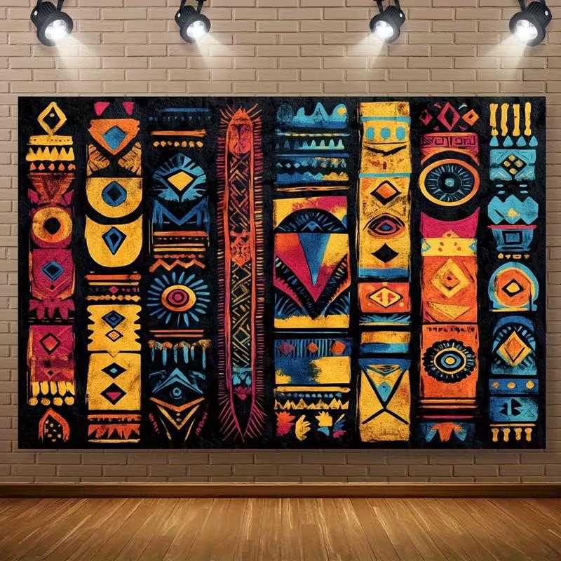 

2D Aztec Tribal Striped Tapestry, Colorful Geometric Abstract Wall Hanging for Bedroom & Dorm 47.2x31.5inch/120*80cm