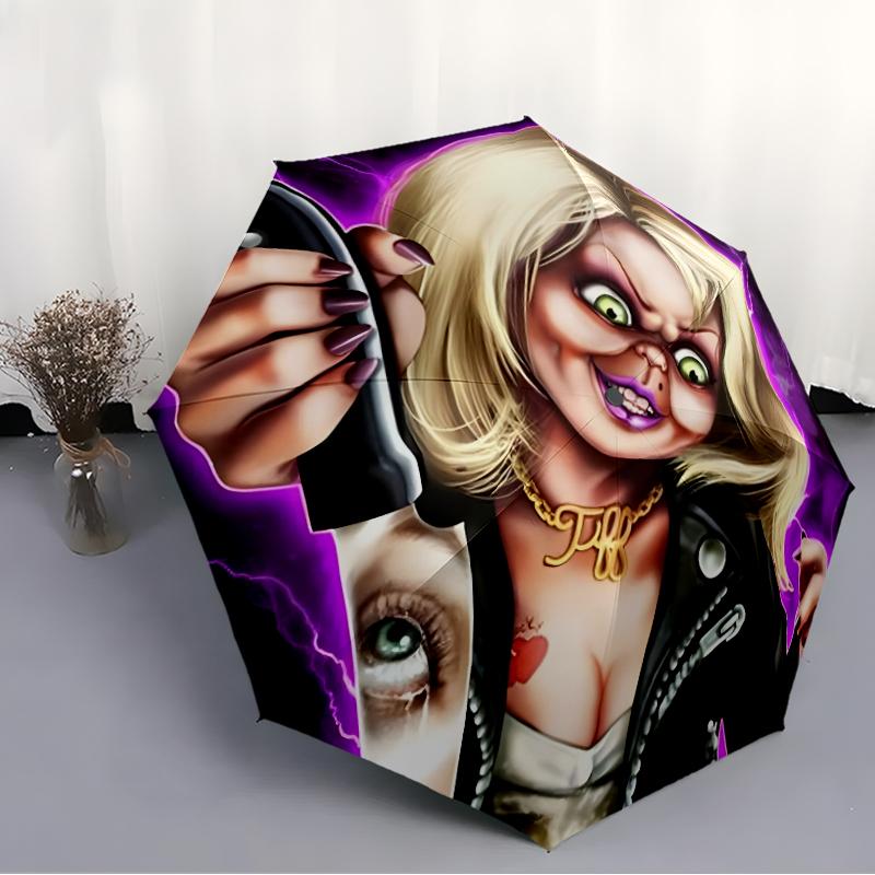 Chucky Fashionable Automatic Opening/Closing Folding Umbrella. Portable and Foldable, Ideal for Gift, Travel, and Daily Use.