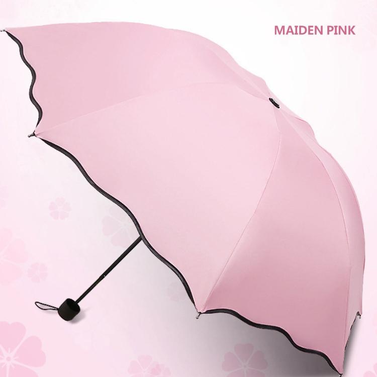 Minimalist 3-Folding Manual Sun Protection Umbrella with 190T Nylon Fabric for Summer