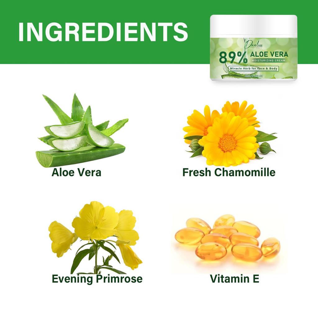 Aloe Vera Moisturizing Cream-Deeply Moisturizing Face & Body Skin-Fast Absorption and Non-Greasy,100g