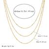 Gold Plated Triple Layered Figaro Chain Necklace