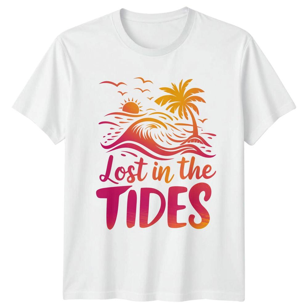 Lost in the Tides Beach Travel Unisexs TShirt Unisexs Tee Graphic Unisex Top S