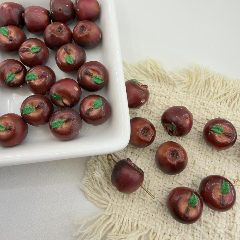 5Pcs 14X15Mm 3D Resin Simulation Fruit Charms Pendant Spacer Loose Beads For Diy Jewelry Bracelet Earrings Accessories