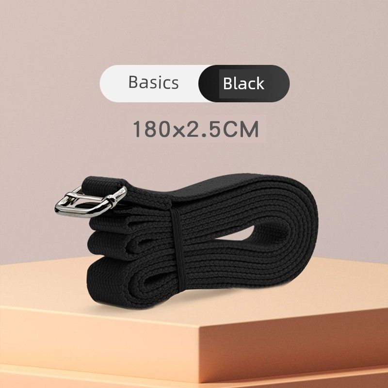 

Professional Iyengar Yoga Rope 1.8 M Stretch Band 2.5cm Wide Yoga Rope Non-Stretch Cotton Iyengar Posture Corrector 1.8m Black