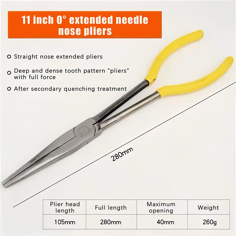 

Премиальные плоскогубцы с длинными губками для свечей зажигания - Безопасная конструкция с кольцевым носом, Нескользящие рукоятки, Эффективный инструмент для обслуживания двигателя A1