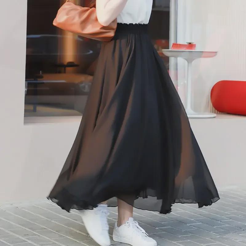 Petite White Chiffon Double-Layer Fairy Beach & Dance Skirt