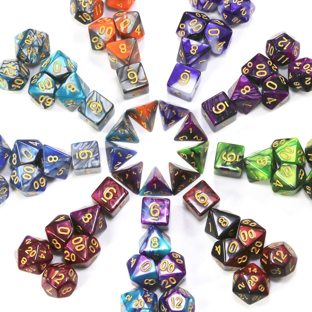 Dice DND Game Dice Role Dice Mixing Colours Dice Collection With Pouch 9 Different Styles Available For Lightweight Toys DND RPG TRPG Games